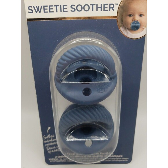 Itzy Ritzy 0m+ Sweetie Soother - Silicone Pacifiers 2pk Navy Blue - Picture 2 of 4